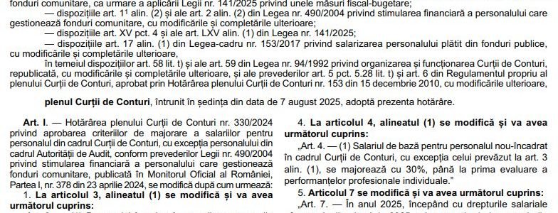 Cresterea salariala de pana la 40% la Curtea de Conturi - JurnalUrban