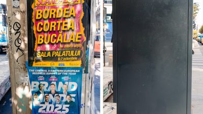 Fără afișe ilegale lipite în București. Sancțiuni financiare de până la o sută de mii de lei