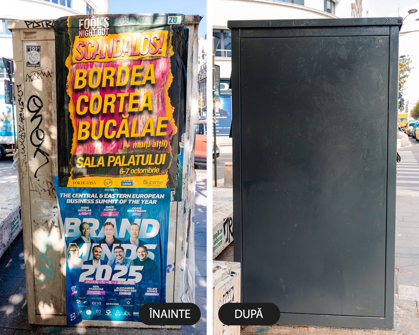 Fără afișe ilegale lipite în București. Sancțiuni financiare de până la o sută de mii de lei