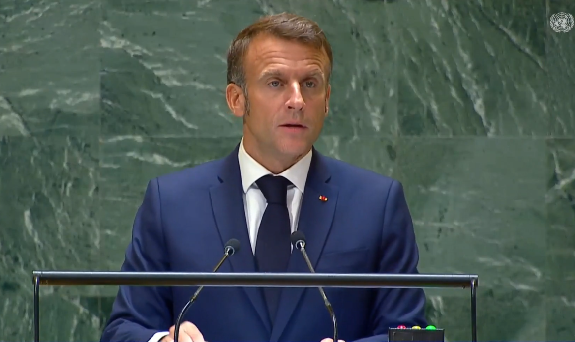 Franța confirmă oficial sprijinul pentru statul palestinian / Emmanuel Macron declară la Adunarea Generală a ONU că dorește o conviețuire pașnică și sigură pentru cele două stateea noastră”