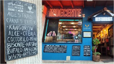 Imagini și videoclipuri: Degustare de carne „exotică” într-un local montan aflat la frontieră între Spania și Franța – bizon, crocodil și cangur, servite alături de carne de vită localăea noastră”