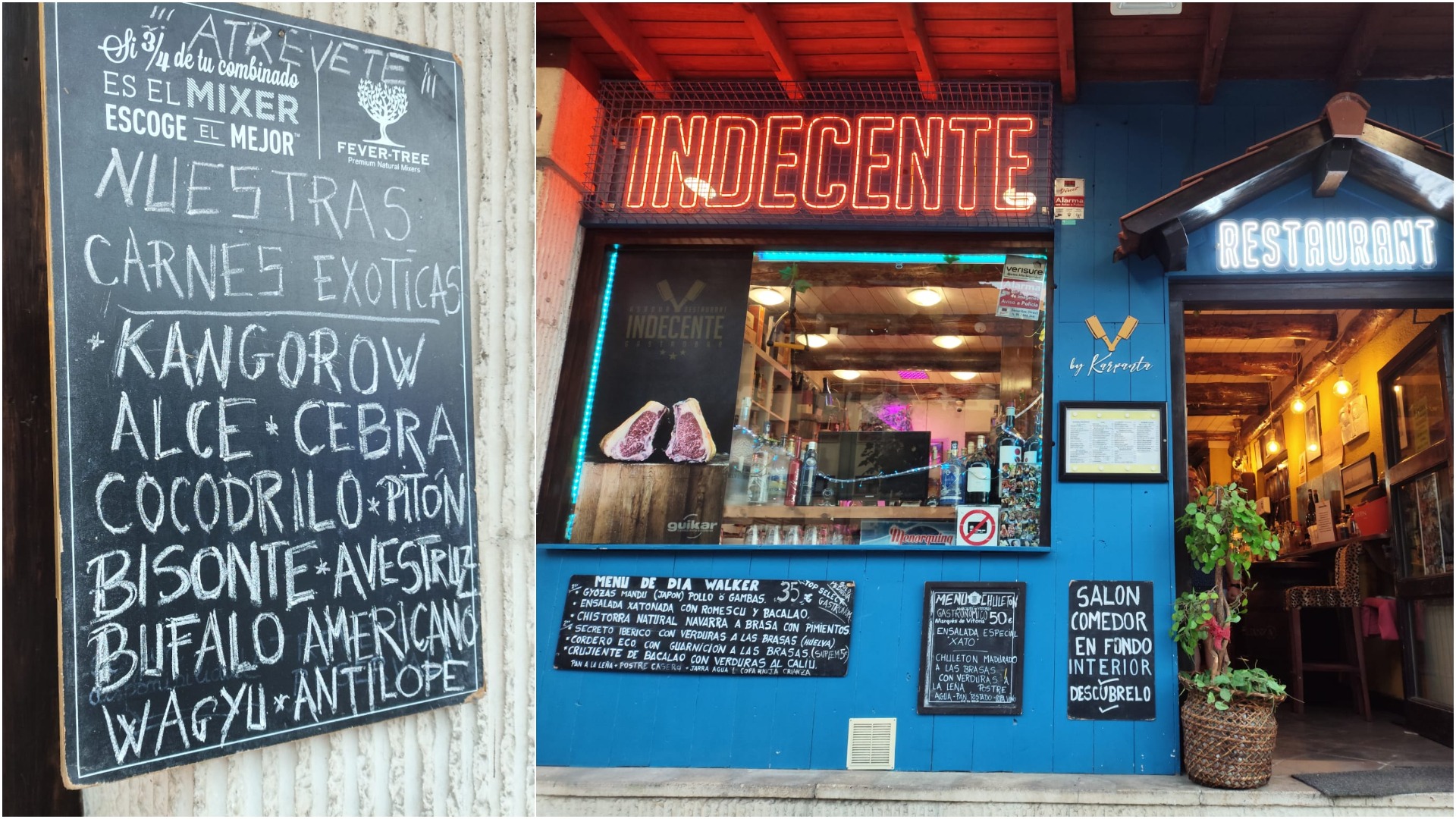 Imagini și videoclipuri: Degustare de carne „exotică” într-un local montan aflat la frontieră între Spania și Franța – bizon, crocodil și cangur, servite alături de carne de vită localăea noastră”