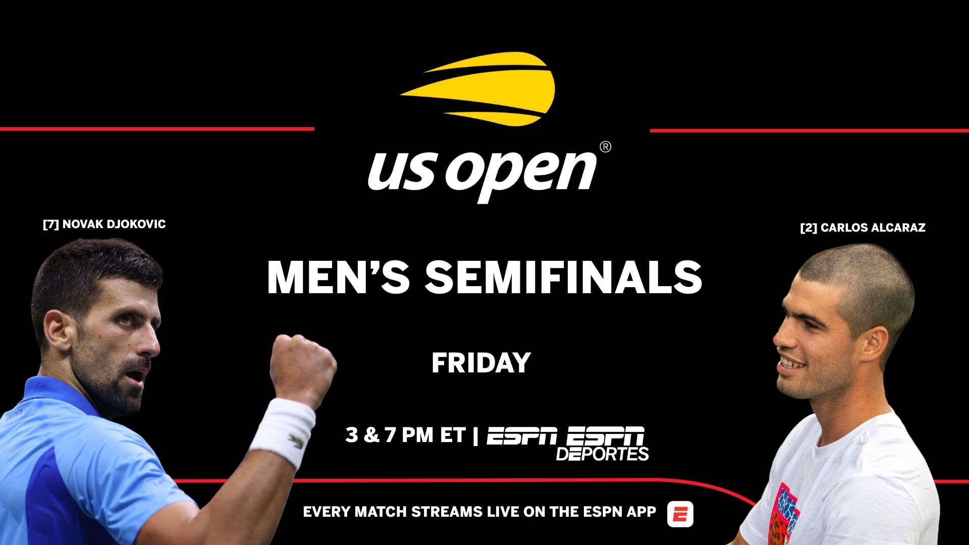 TransmisiuneLive a semifinalelor US Open la bărbați, vineri, 5 septembrie, pe canalele de sport principale și de limba spaniolă
