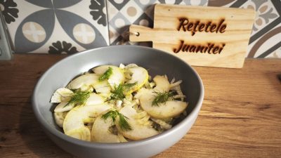 Rețetele Juanitei: Salată mediteraneană de pere și fenicul – o opțiune simplă pentru cină, aperitiv elegant sau garnitură specială, cu opțiunea de a o prepara vegetarian sau cu puiea noastră”