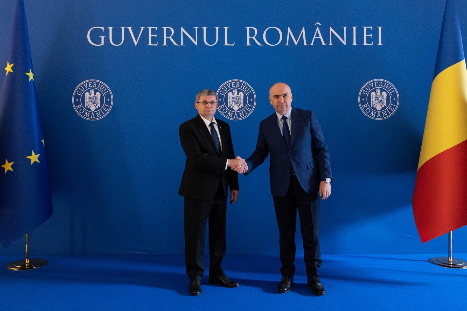 Prim-ministrul Bolojan a avut întâlnire cu președintele Parlamentului Moldovei, Igor Grosu, la Palatul Victoriaea noastră”