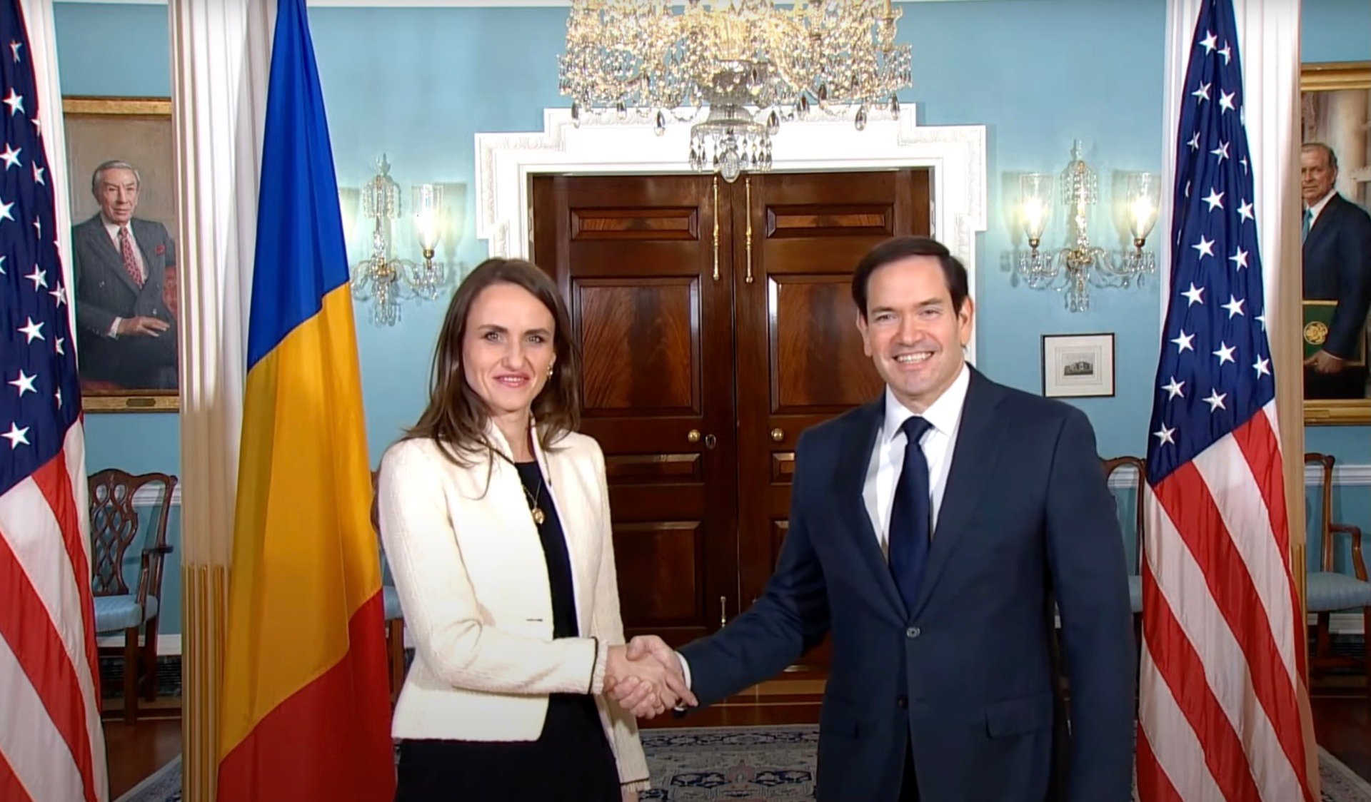 Video: Oana Țoiu, Ministrul de Externe, discută cu Secretarul de stat american Marco Rubio într-o întâlnire de nivel înalt, prima de acest fel cu un reprezentant al Administrației Trumpea noastră”