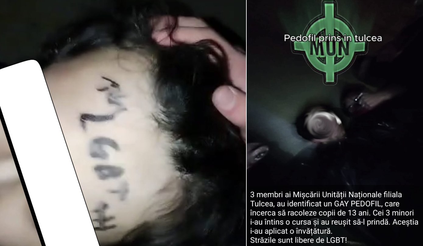 Tânăr din Tulcea, victima unei agresiuni și a unui tratament umilitor din partea unor membri ai unei organizații cu ideologii extremist-deșuche, din cauza orientării sale sexuale.