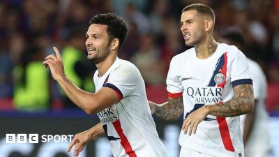 Echipa Barcelona a suferit o înfrângere cu scorul de 1-2 în fața echipei Paris St-Germain, Goncalo Ramos marcând golul câștigător în ultimele minute ale meciului din Liga Campionilor.