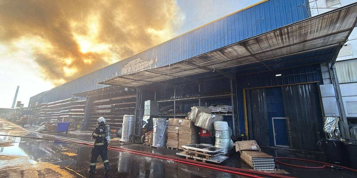 Incendiu puternic în Capitală. Arde un depozit cu materiale sanitare din sectorul 6, misiune dificilă pentru pompieri