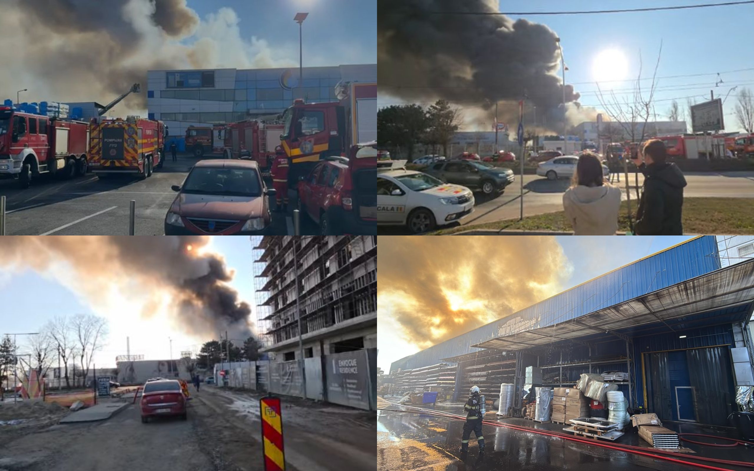 Incendiu major în București: Fum dens, mesaje RO-Alert și intervenția zeci de pompieri. Arafat: „Fumul e toxic”.