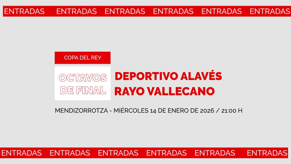 Bilete pentru Rayo Vallecano – Deportivo Alavés: Vânzări începând cu 12 ianuarie Suporterii echipei Rayo Vallecano au motive de bucurie, deoarece clubul a anunțat că biletele pentru meciul din optimile de finală ale Cupei Regelui, care va avea loc pe 14 ianuarie împotriva formației Deportivo Alavés, vor putea fi achiziționate din 12 ianuarie