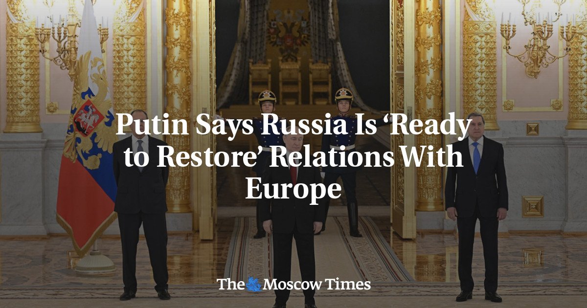 Putin deschide uşa către o reluare a relaţiilor diplomatice cu Europa Preşedintele rus, Vladimir Putin, a declarat joi că Rusia este pregătită să restabilească relaţiile diplomatice cu Europa la nivelul anterior izbucnirii războiului, în ciuda tensiunilor care persistă după invazia Rusiei în Ucraina