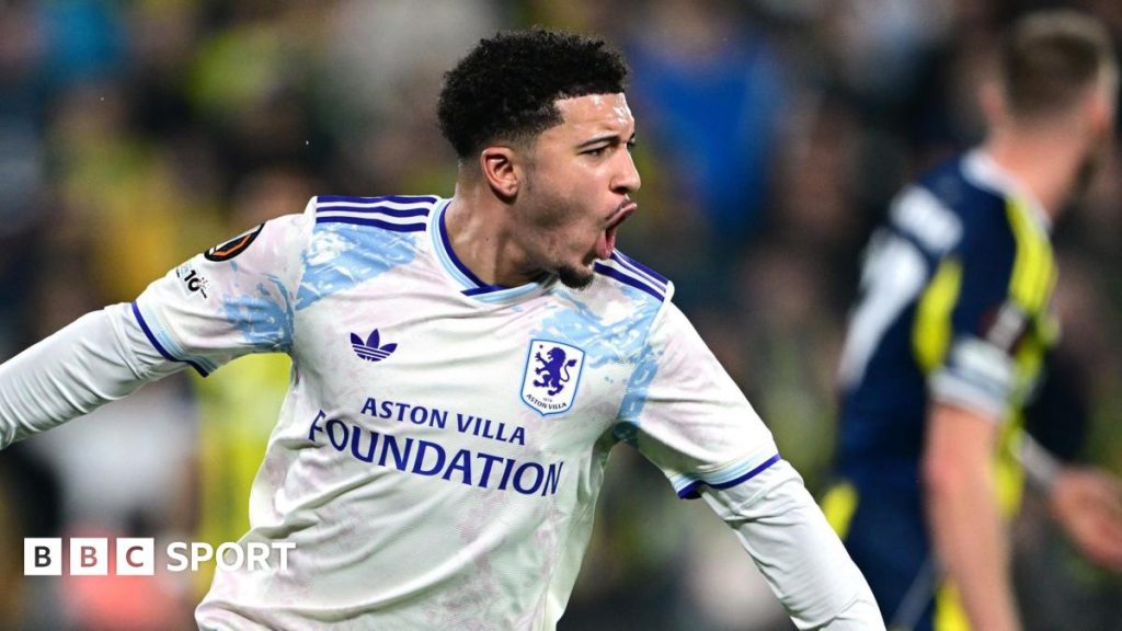 Fenerbahce 0-1 Aston Villa: Jadon Sancho goal helps Villa reach Europa League last 16