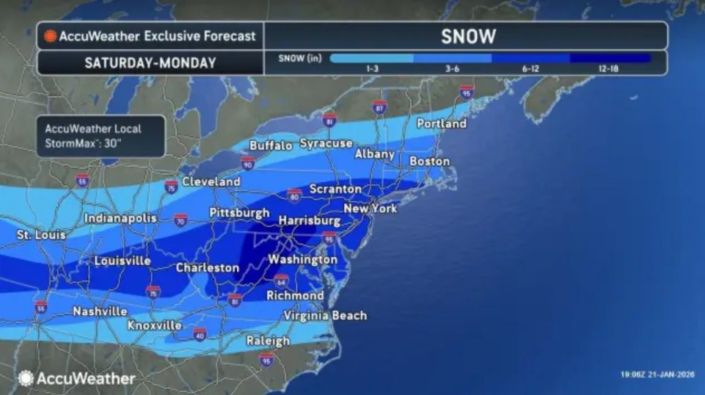 Vreme extremă pe cale să lovească New Jersey Meteorologii de la AccuWeather au avertizat că un puternic viscol va afecta New Jersey și alte state din regiune în weekendul următor, estimând că în anumite zone vor cădea între 6 și 12 inci de zăpadă