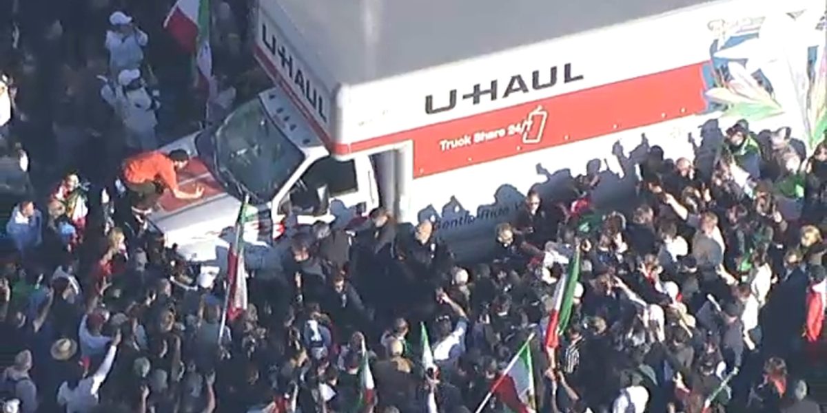 Chaos erupts as U-Haul drives into crowd during anti-Iranian regime rally in Westwood