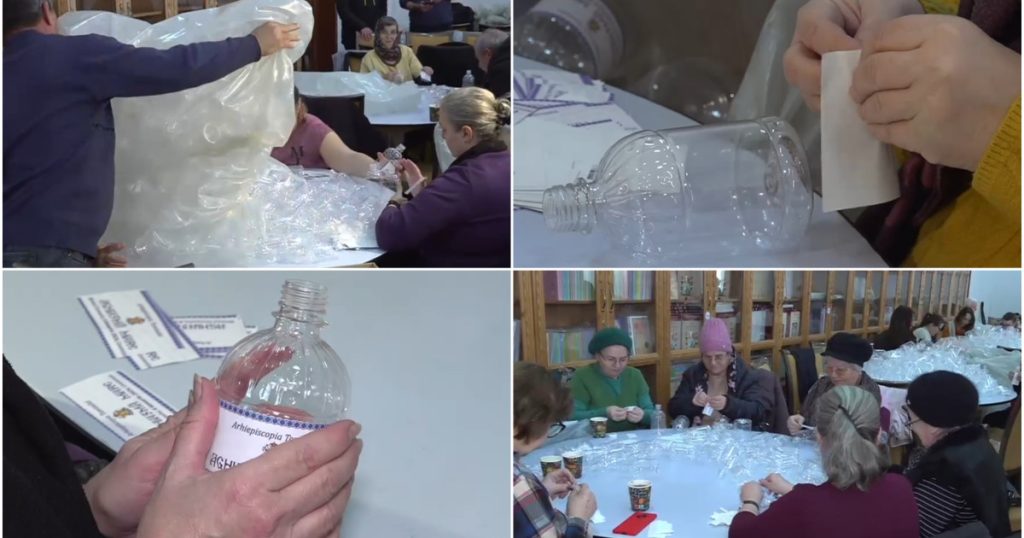Pregătiri pentru Bobotează la malul mării. Voluntarii etichetează cele 300.000 de sticle care vor fi împărțite: „E o mare bucurie”