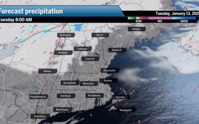 After a mostly dry day on Tuesday, scattered rain and snow showers push into the region late Tuesday through Wednesday morning.