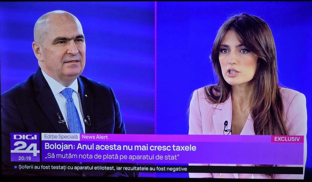 Premierul Ilie Bolojan a ieșit în evidență, vineri seară, prin declarațiile sale din cadrul emisiunii difuzate de Digi24, în care a analizat cele mai fierbinți subiecte ale săptămânii, atât pe plan intern, cât și internațional