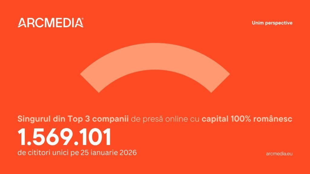ARCMEDIA devine liderul incontestabil al industriei media din România, deținând suprematia în clasamentul general al participării pe piața de presă încă din luna decembrie 2025