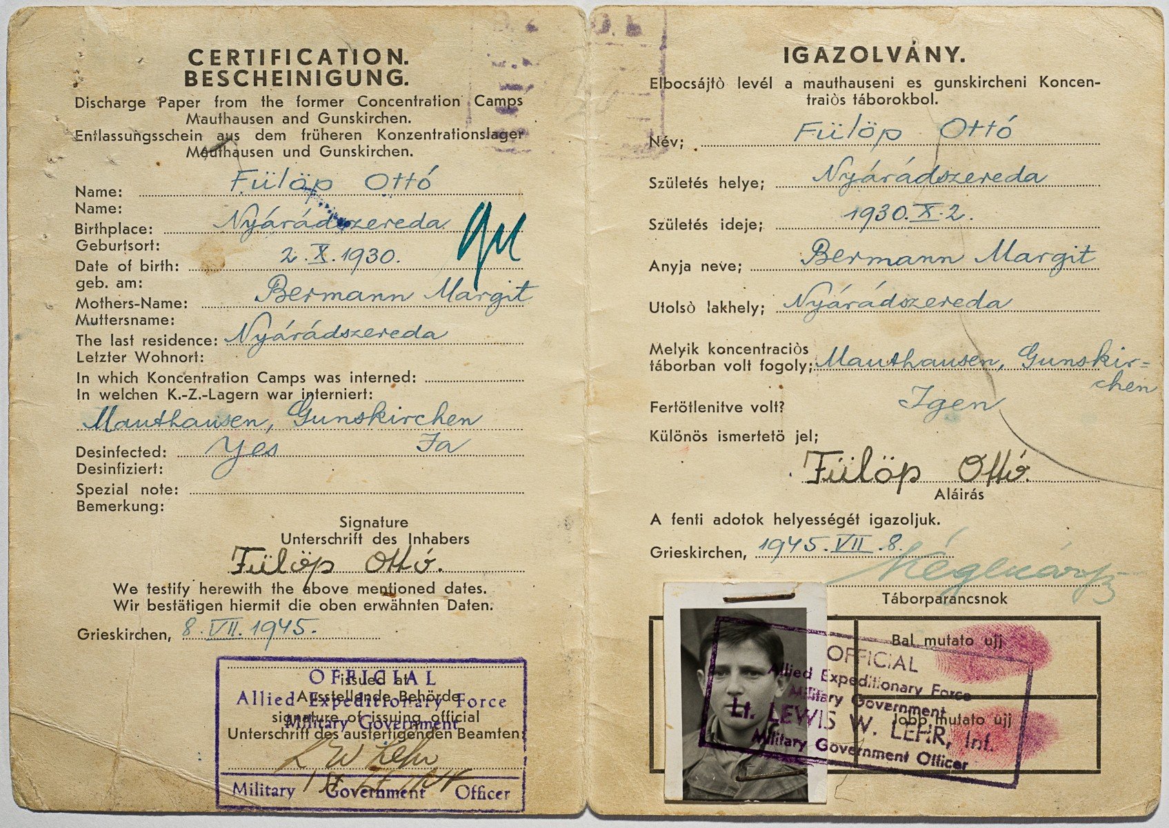 „Ultimul martor al ororilor din Auschwitz, Octavian Fülöp, povestește despre ororile naziste” Octavian Fülöp, singurul supraviețuitor român al lagărului de concentrare Auschwitz, continuă să relateze cu sinceritate și durere momentele cumplite trăite în timpul celui de-al Doilea Război Mondial