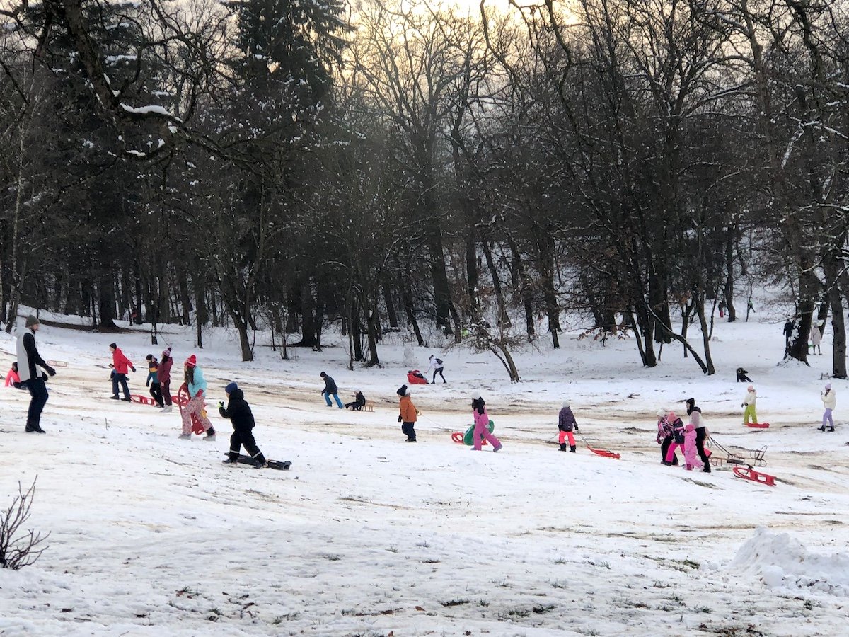 Magazinele din Sibiu, fără sănii după ninsoarea din weekend