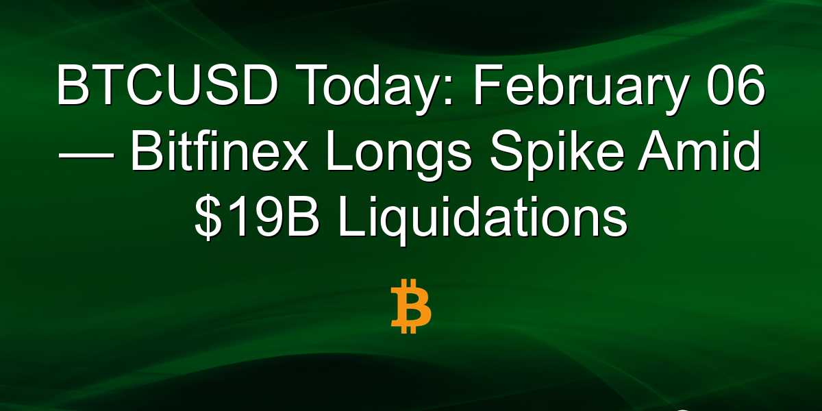 BTCUSD Today: February 06 — Bitfinex Longs Spike Amid $19B Liquidations