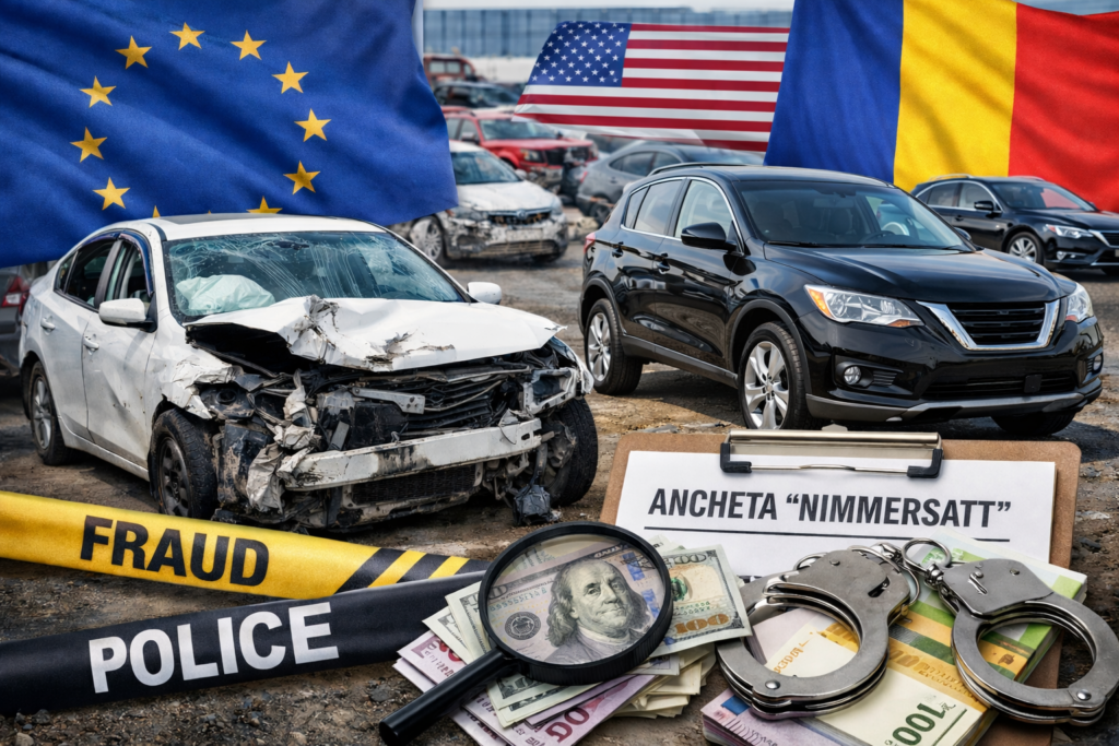 Mii de mașini avariate din SUA, reparate pe repede înainte și vândute în România, investigate de „Nimmersatt”