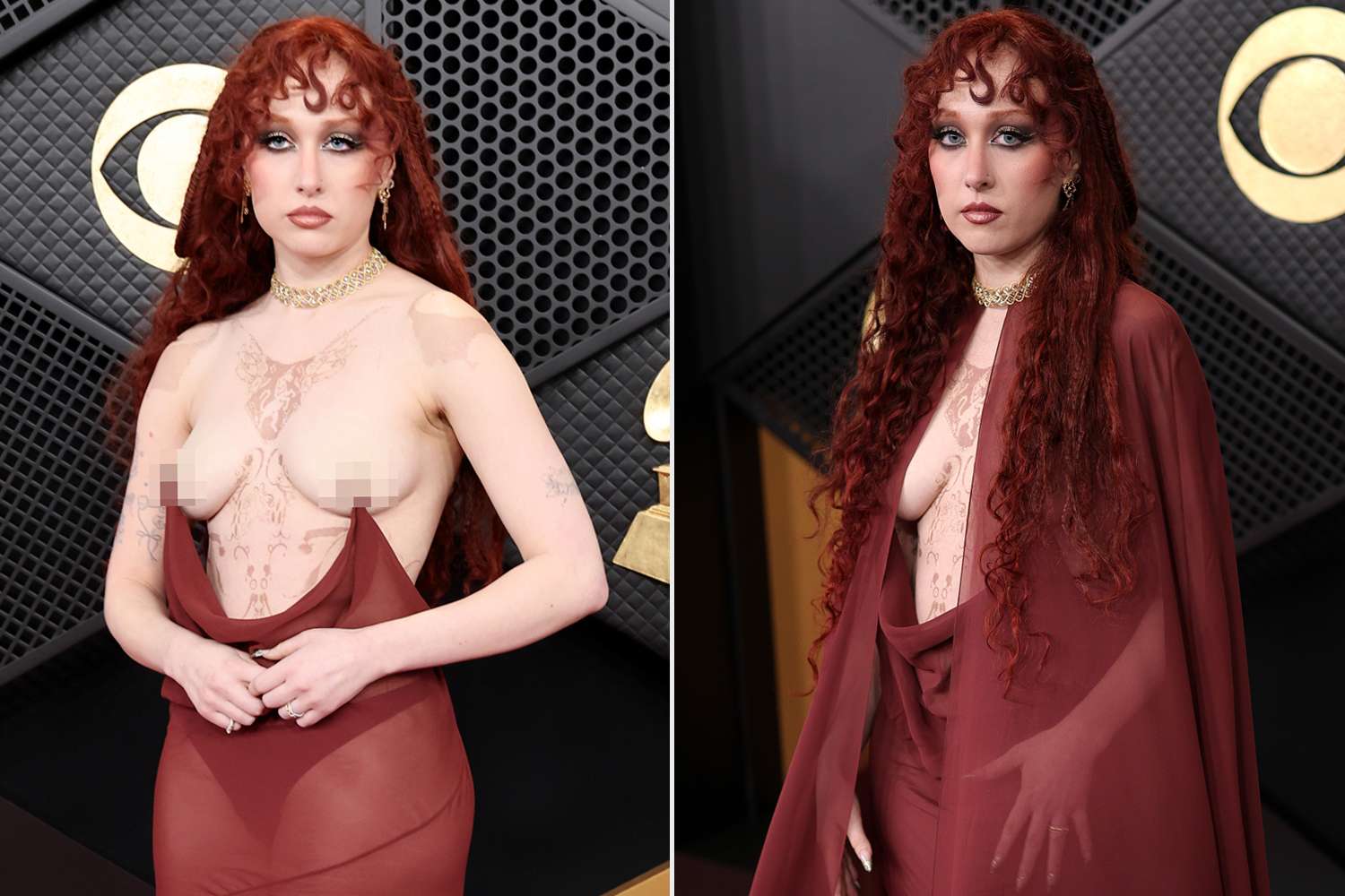 Chappell Roan strălucește pe covorul roșu la Premiile Grammy 2026 Chappell Roan, vedeta pop emergentă, a reușit din nou să facă furori la Premiile Grammy din 2026, strălucind într-o rochie dintr-un material transparent, maron, ce se agăța de inele pentru sâni