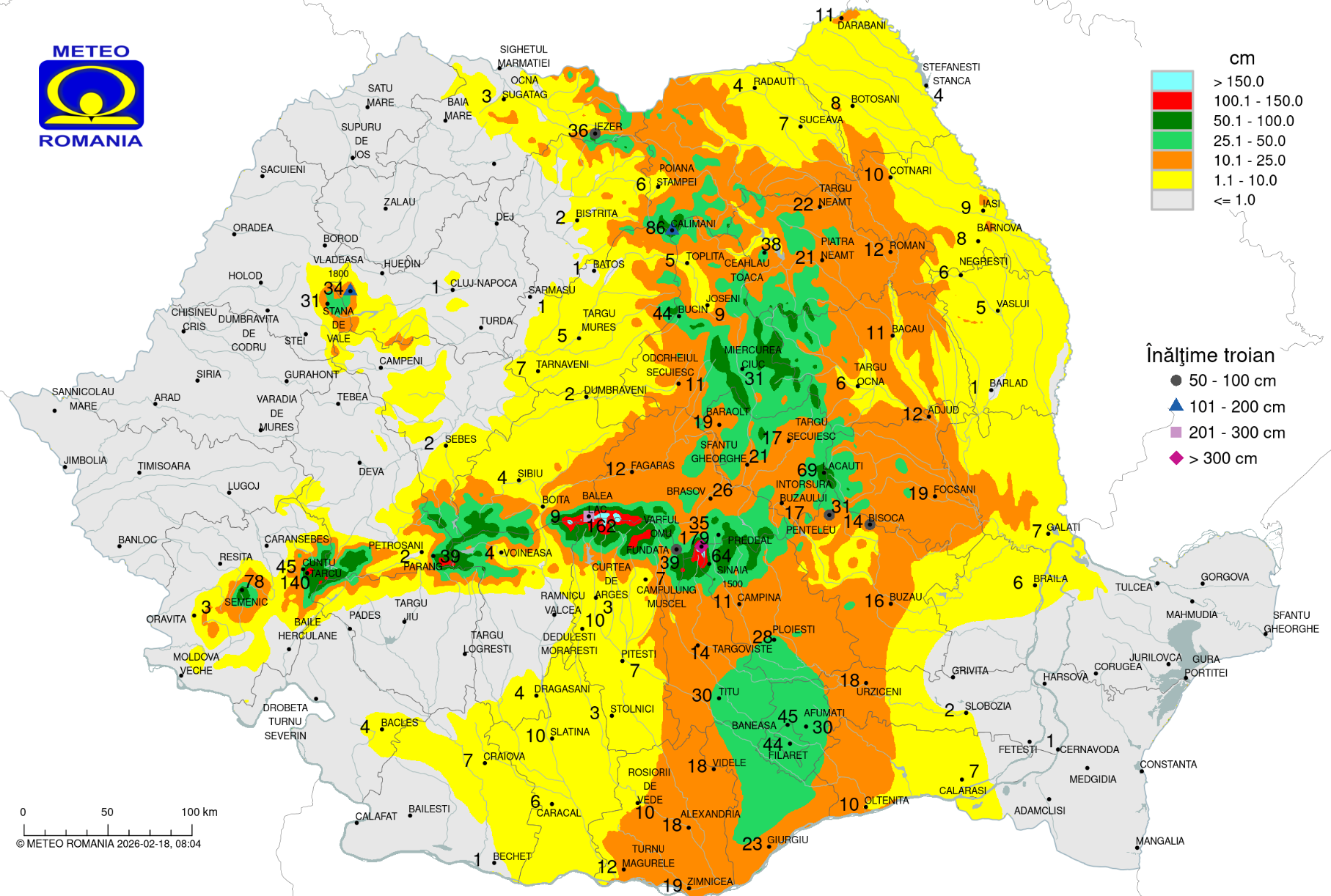 Ninsorile din noaptea de marți au acoperit România cu un strat generos de zăpadă Ninsorile căzute în noaptea de marți spre miercuri au acoperit România cu un strat consistent de zăpadă, afectând în special sudul, centrul și estul țării