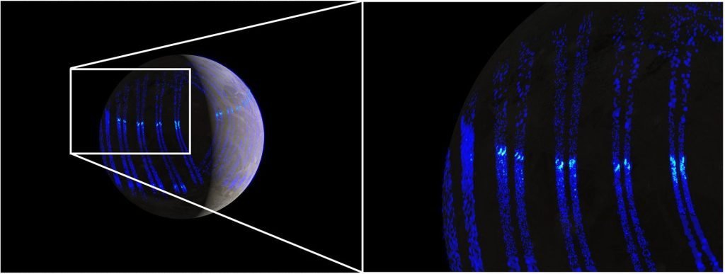 Aurore similare cu cele terestre pe o lună a lui Jupiter: o descoperire surprinzătoare a sondei Juno Aurorele boreale, spectaculoasele lumini observate în apropierea polilor planetei noastre, au un corespondent uimitor pe Ganymede, cea mai mare lună a lui Jupiter
