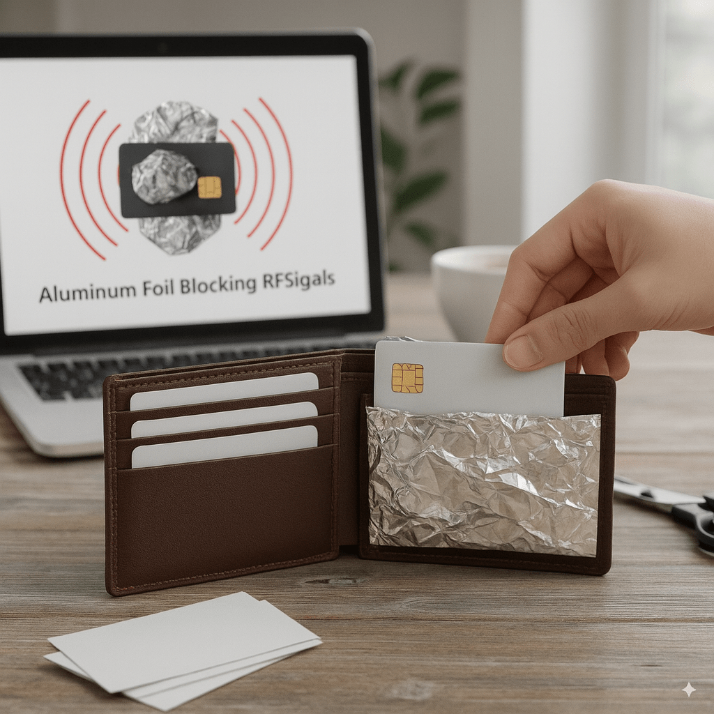 Folia de aluminiu, o soluție casnică pentru securitatea cardurilor bancare? În contextul preocupărilor legate de siguranța datelor financiare, mulți utilizatori sunt sfătuiți să își înfășoare cardurile bancare în folie de aluminiu