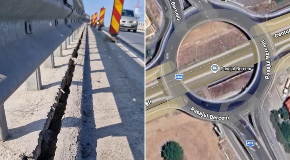 Podul peste A0 care leagă Berceni de București prezintă fisuri la doar doi ani de la inaugurare