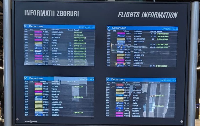 Zboruri anulate din și spre Orientul Mijlociu din cauza situației tensionate Un număr semnificativ de zboruri care tranzitează spațiul aerian românesc au fost anulate joi, ca urmare a evenimentelor recente din Orientul Mijlociu