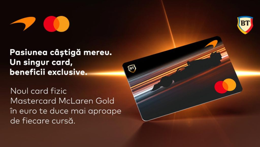 Banca Transilvania lansează cardul de credit McLaren, extinzând parteneriatul cu Mastercard Banca Transilvania a anunțat lansarea unui nou card de credit în parteneriat cu Mastercard și echipa de Formula 1 McLaren