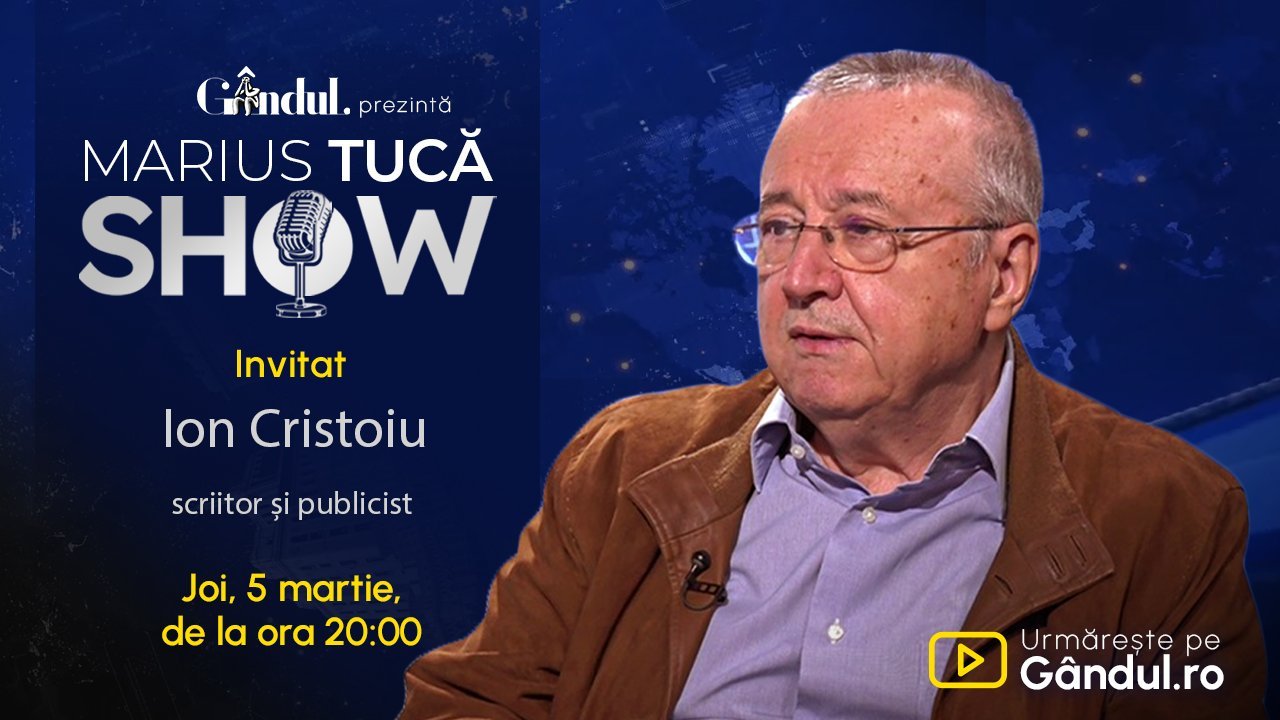 Ion Cristoiu, invitatul lui Marius Tucă la emisiunea de joi seară Jurnalistul și scriitorul Ion Cristoiu va fi invitatul lui Marius Tucă în cadrul emisiunii „Marius Tucă Show” de joi, 5 martie