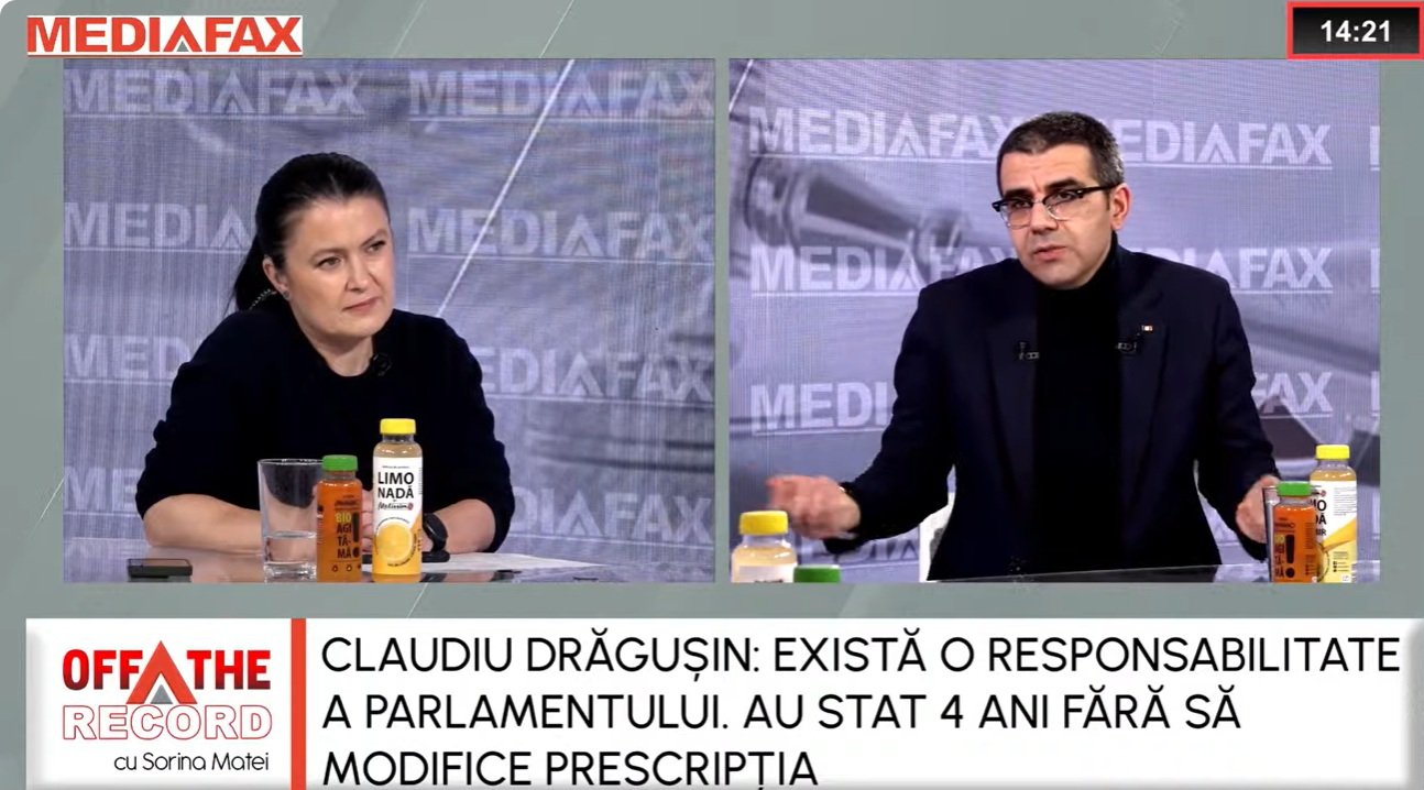 Judecătorul Claudiu Drăgușin: „Toată retorica s-a descărcat în curtea judecătorilor” Claudiu Drăgușin, judecătorul din cadrul Consiliului Superior al Magistraturii (CSM), a abordat vineri, în cadrul emisiunii „Off the Record” de la Mediafax, problema prescripțiilor