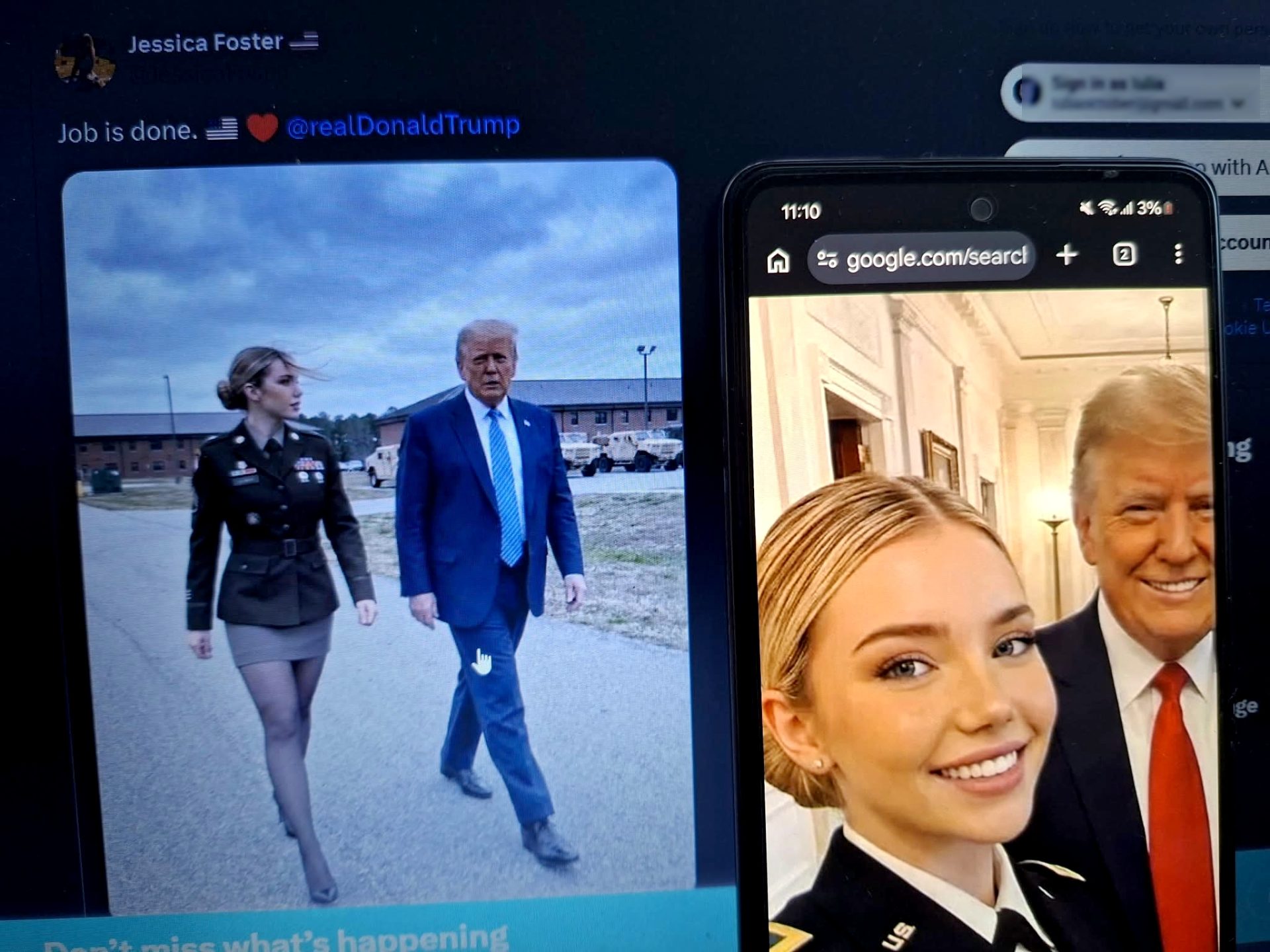 O influenceriță deepfake a fost „văzută” alături de Donald Trump, generând confuzie în mediul online O personalitate online care se prezintă drept creație de conținut pentru adulți a reușit să inducă în eroare o parte a publicului prin intermediul unor imagini generate prin tehnologie deepfake