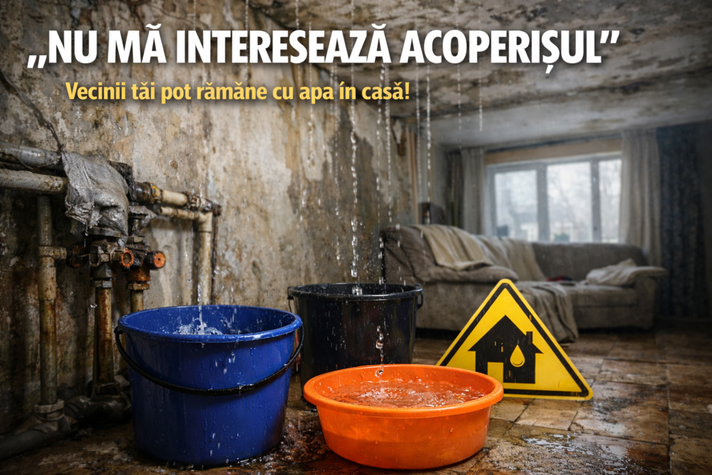„Nu mă interesează terasa!” – o problemă în creștere pentru locatarii de bloc Un refren întâlnit tot mai des în cadrul adunărilor generale ale asociațiilor de proprietari din România – „Nu mă interesează terasa, acoperișul sau țevile” – riscă să blocheze, în fapt, procesul de reparații și întreținere a imobilelor