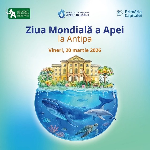 Ziua Mondială a Apei: Muzeul Antipa deschide porțile pentru educație și explorare Bucureștenii sunt invitați vineri, 22 martie, la Muzeul Național de Istorie Naturală „Grigore Antipa” pentru a celebra Ziua Mondială a Apei