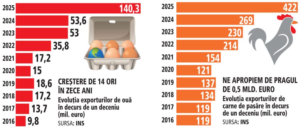Milioane de euro în ferme avicole: România, exporturi record de carne și ouă!