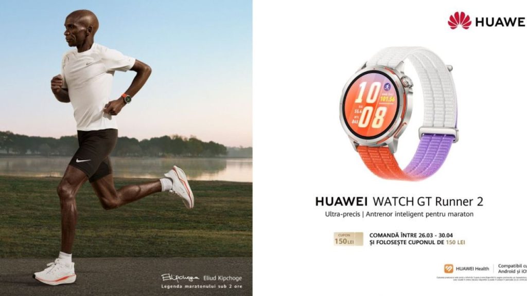 Huawei WATCH GT Runner 2: Ceasul ușor, metalic, gata de cinci maratoane