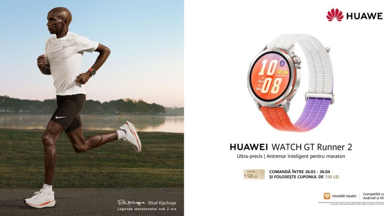 Huawei WATCH GT Runner 2: Ceasul ușor, metalic, gata de cinci maratoane