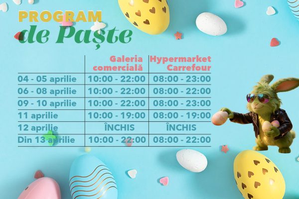 Brăila Mall: Paște cu distracție și premii! Orar special și activități creative