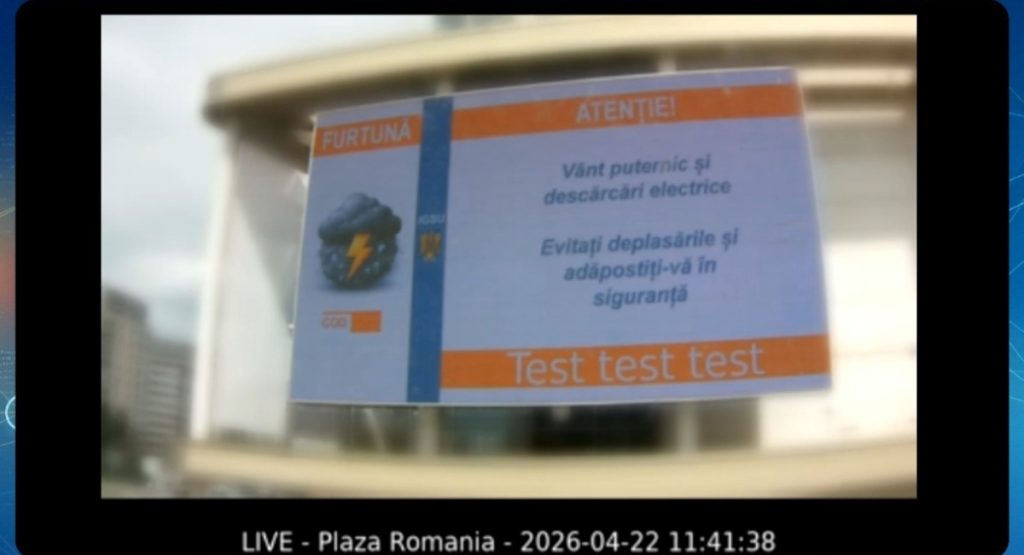 Alerta, pe panourile din București și alte 17 orașe, în mai puțin de un minut