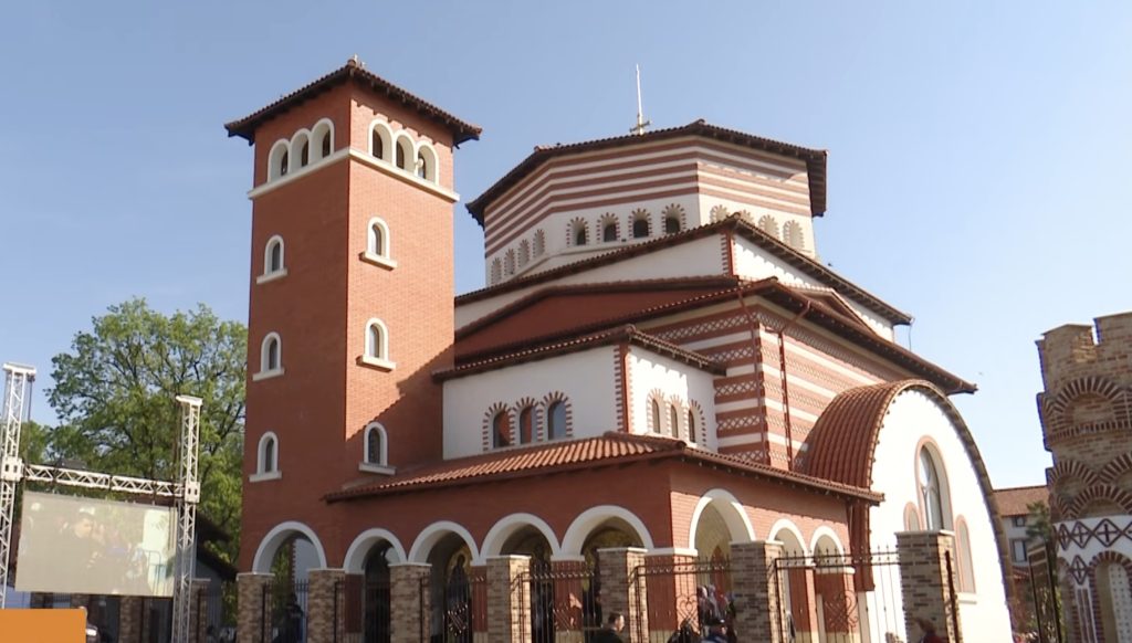 Capul Sfântului Gheorghe, adus din Sfântul Munte la Mănăstirea Pantocrator din Teleorman