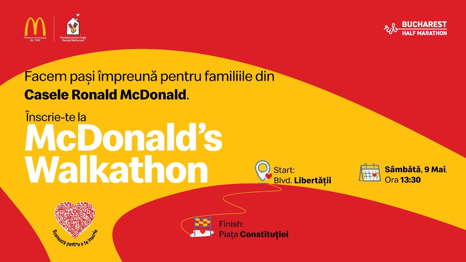 McDonald’s, cursă caritabilă de 1 km la București Half Marathon!