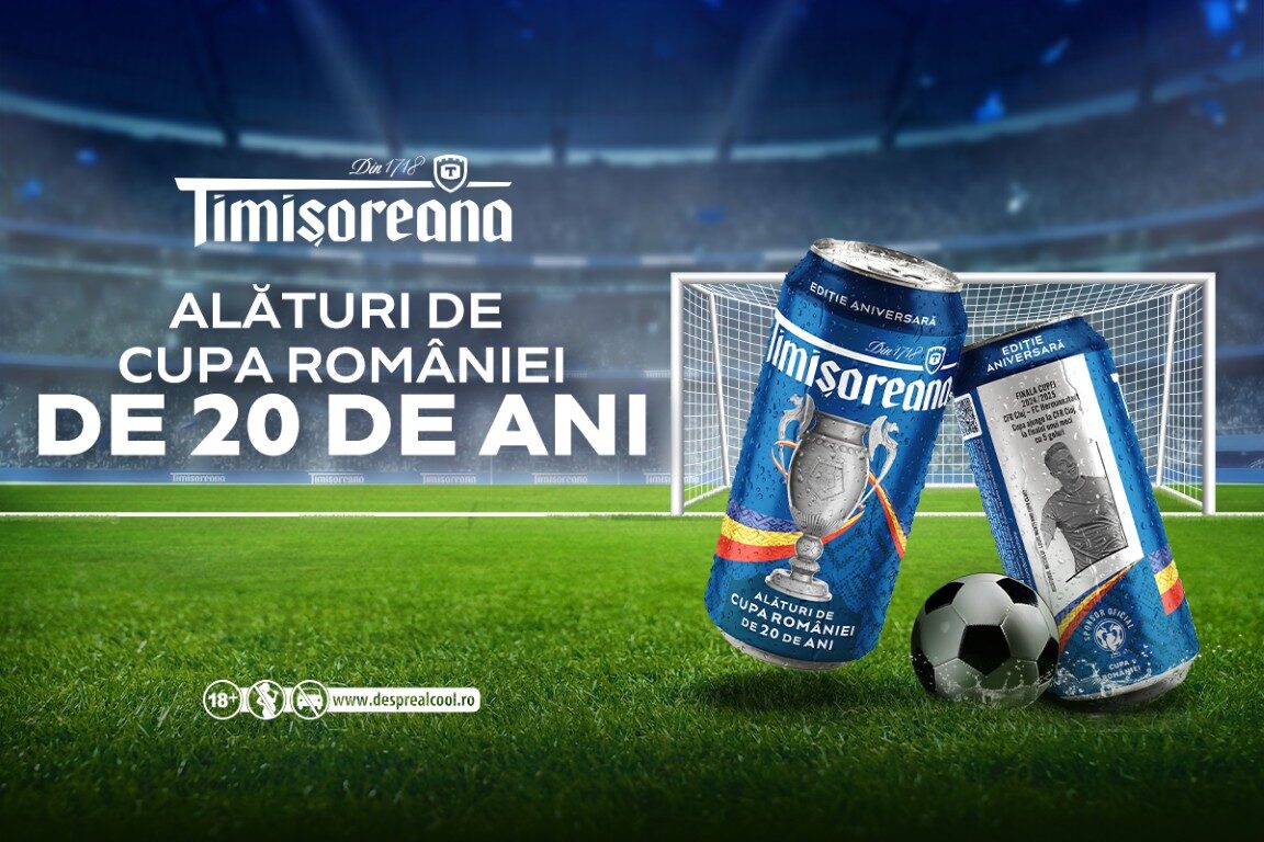 Timișoreana sărbătorește 20 de ani, alături de Cupa României