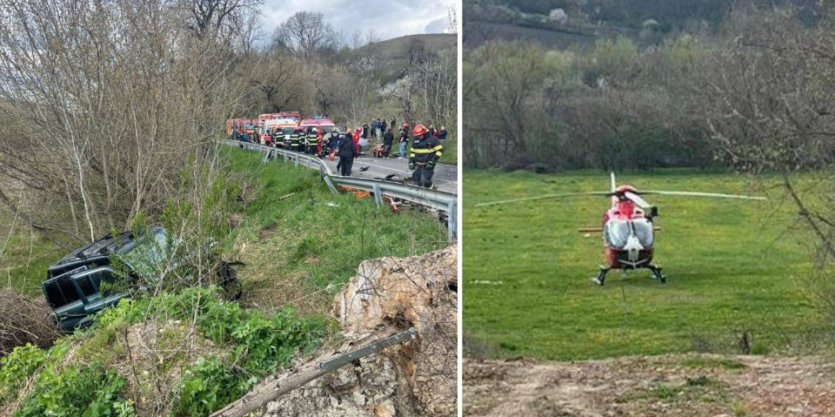 Accident grav la Mediaș: 7 victime, planul roșu activat, elicopter SMURD