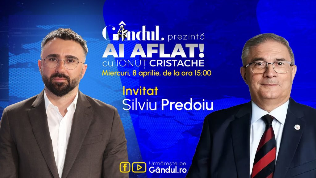 Cristache revine la gândul: Silviu predoiu, invitatul de miercuri, ora 15