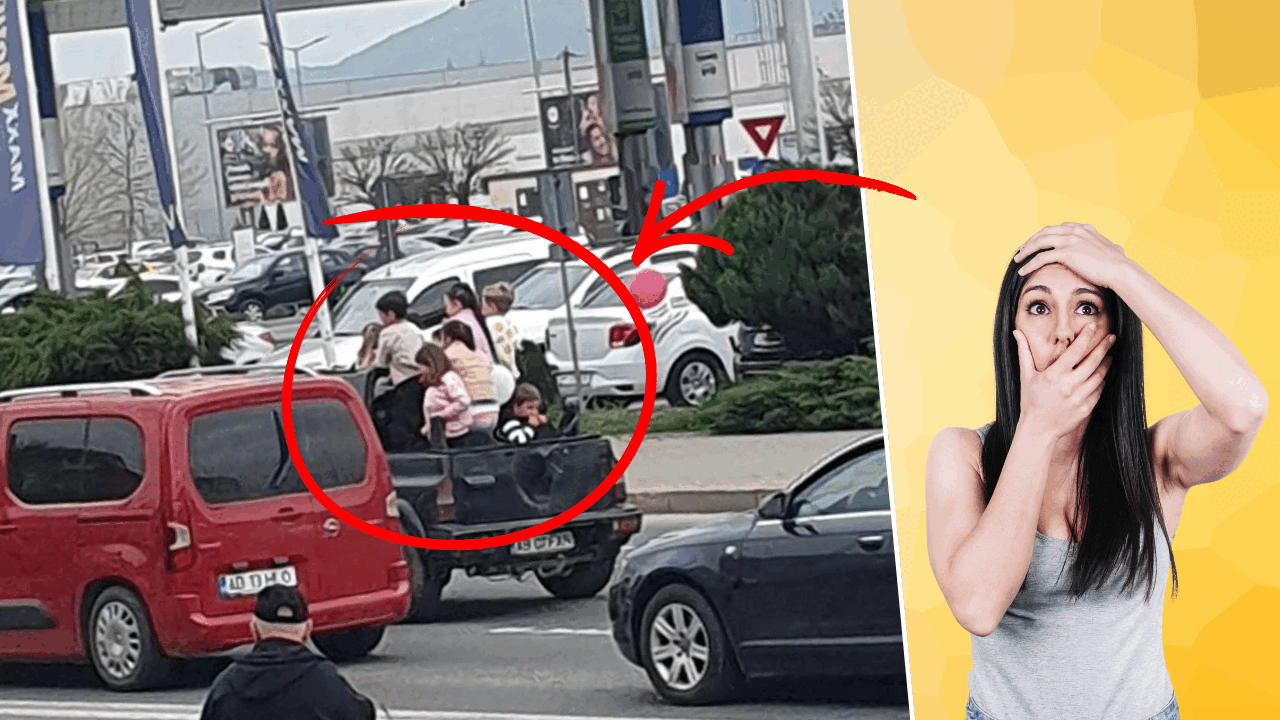 Șofer surprins cu 7 copii în benă, pe un drum din Alba: Imagini ȘOCANTE